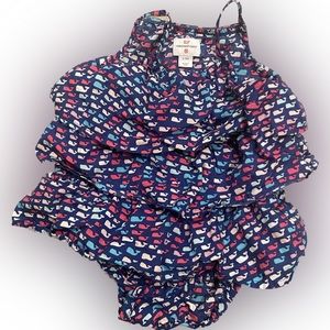 Vineyard Vines & Target Baby Romper Blue, Light Blue and Pink Whales 6-9 months